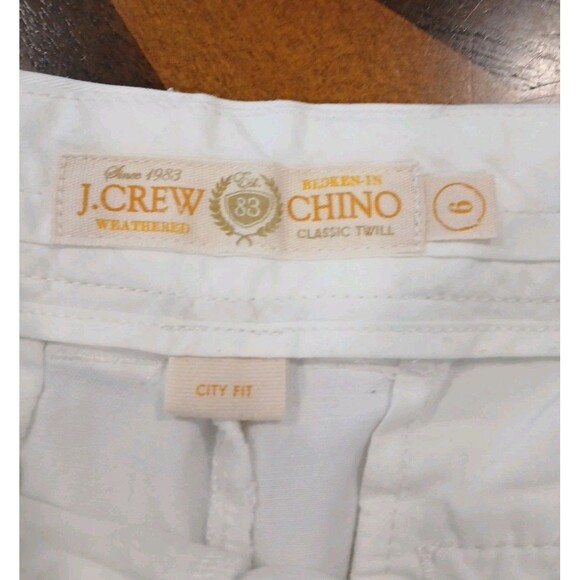 J Crew Weathered Classic Chino Short 3" White Classic Preppy Beach Size 6 Twill - Picture 7 of 8